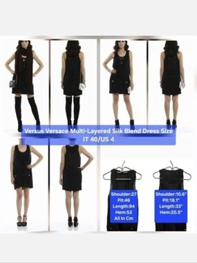 Versus Versace Multi-Layered Silk Blend Dress Size IT 40/US 4